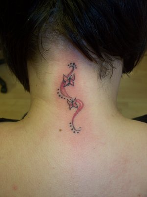 tattoos of stars on neck. The first of my Neck Tattoos For Girls is this stunning little butterfly and 