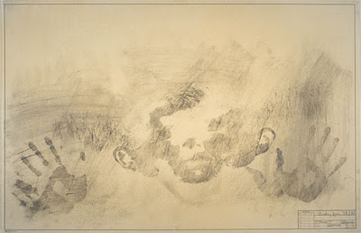 Jasper Johns - Study for skin I - Charcoal on drafting paper - 22x34 in - 1962