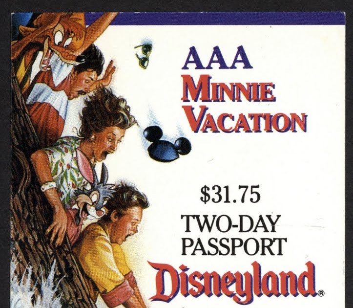 Vintage Disneyland Tickets AAA Minnie Vacation TwoDay Passport