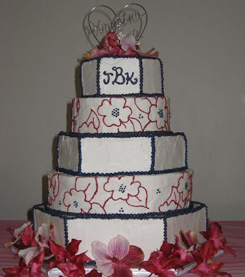 Red White and Blue Wedding Cake