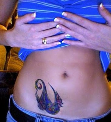 Small Blue Bird Tattoo style