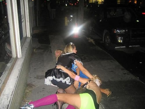 falling Drunk girls