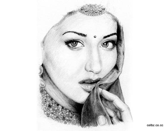 Famous Bollywood Celebrities Pencil Drawings