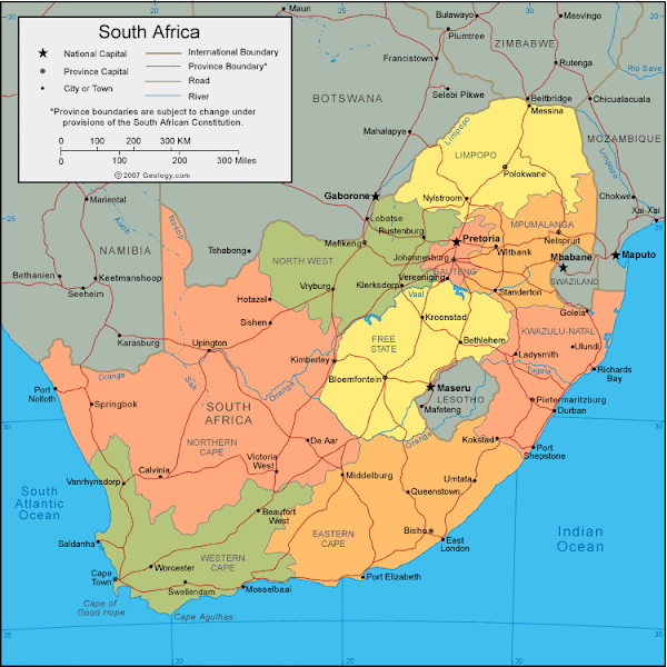 Map of South Africa