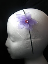 Silver Headband with purple flower #H11