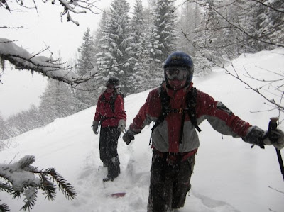 Phil pulling Patty up a hill