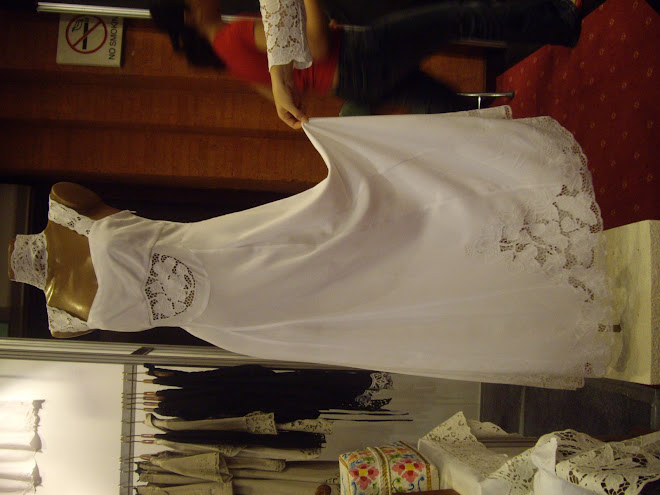 Uluwatu Long, White Lace  Dress with Shoulder Straps, Lace at Midriff and Bottom