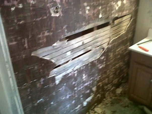 Most of the wall panels have been removed and I still need to break ...