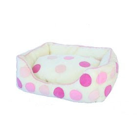 Guoliai šunims Pink+polka+dot+dog+bed