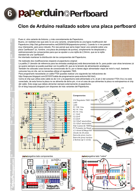 Arduino clone (Paperduino) with perfboard