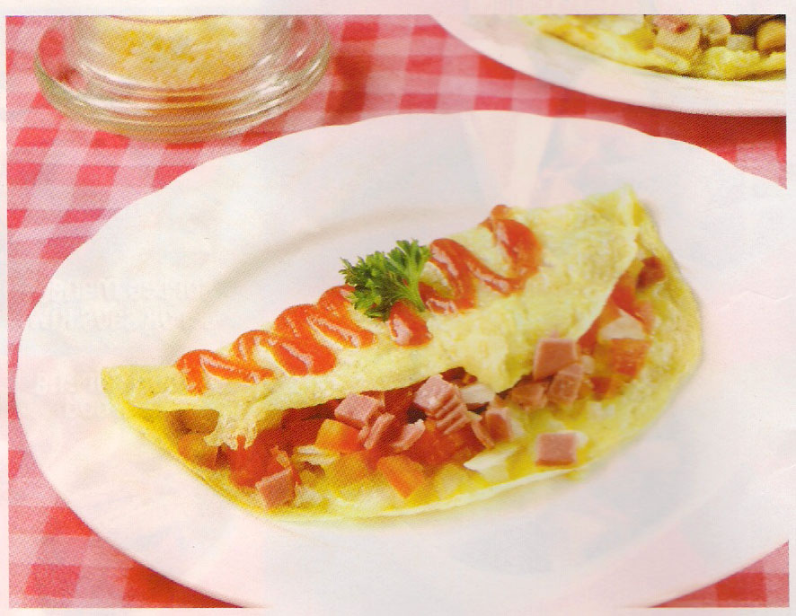 Let's Cooking Fold omelet Smoke Meat