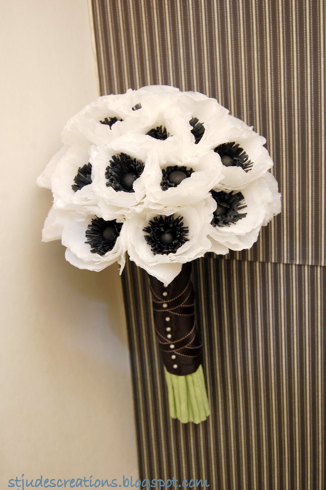 white anemone wedding bouquet Handmade PaPer FloweRs by Maria Noble