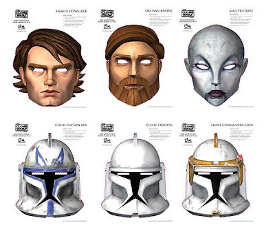 Star Wars Clone Wars masks. Download them here. Star Wars Clone Wars masks. Download them here.