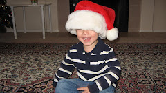 Spencer under the Santa hat