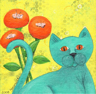 cat painting acrylic