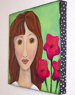 acrylic painting canvas girl face