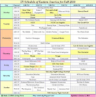 TV Schedule of Eastern America for Fall 2010