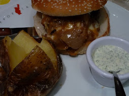 Burger with potatoes