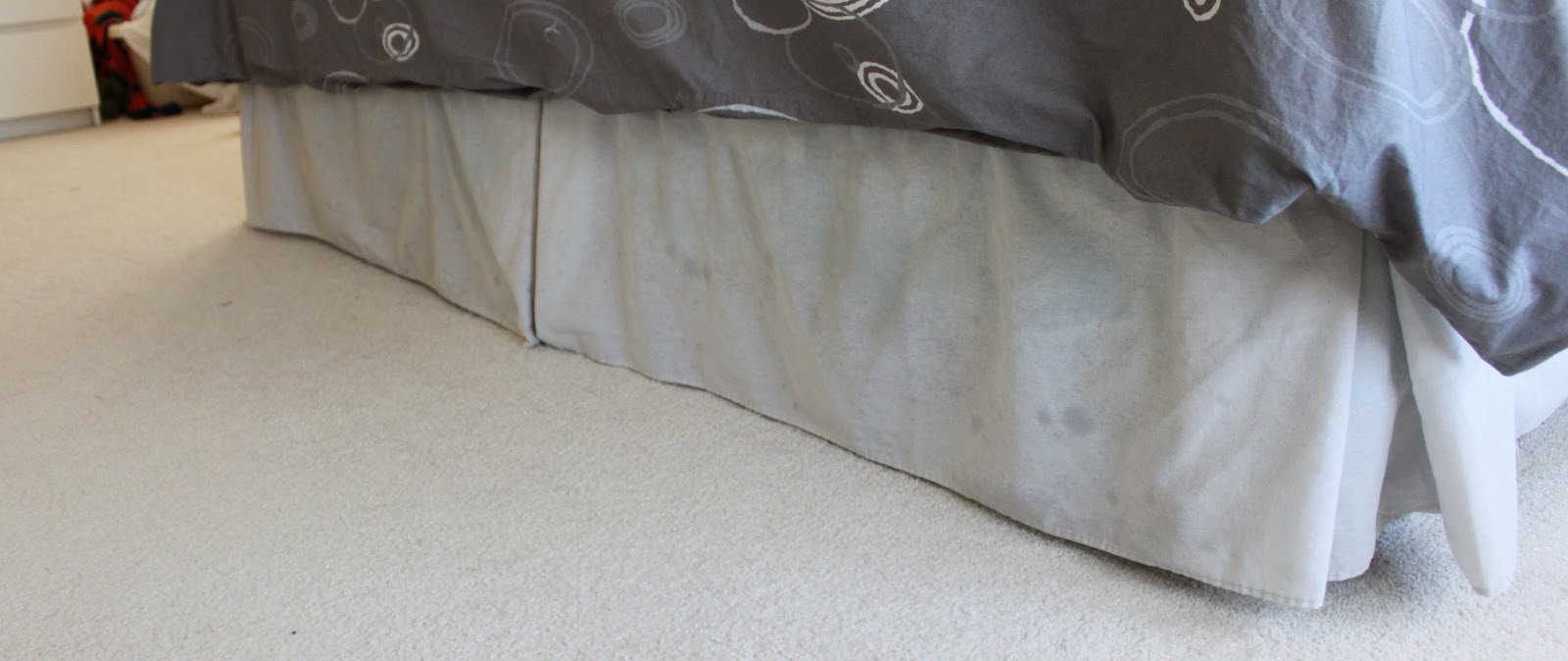 everywhere orange Revamped Bed Skirt Tutorial