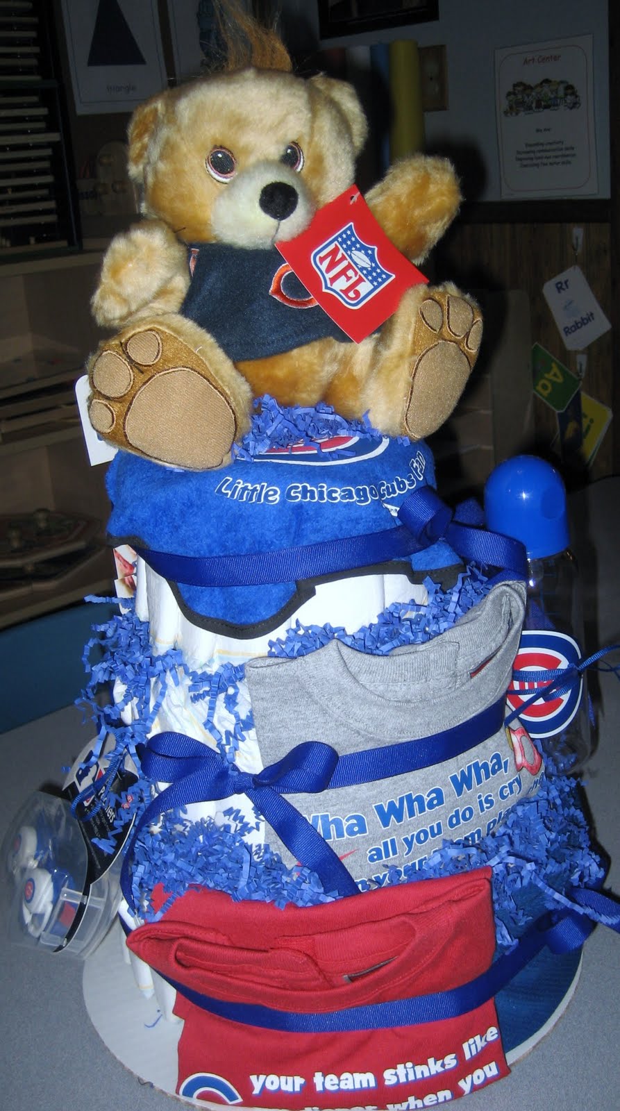 MN Diaper Cakes Chicago Cubs Diaper Cake SOLD