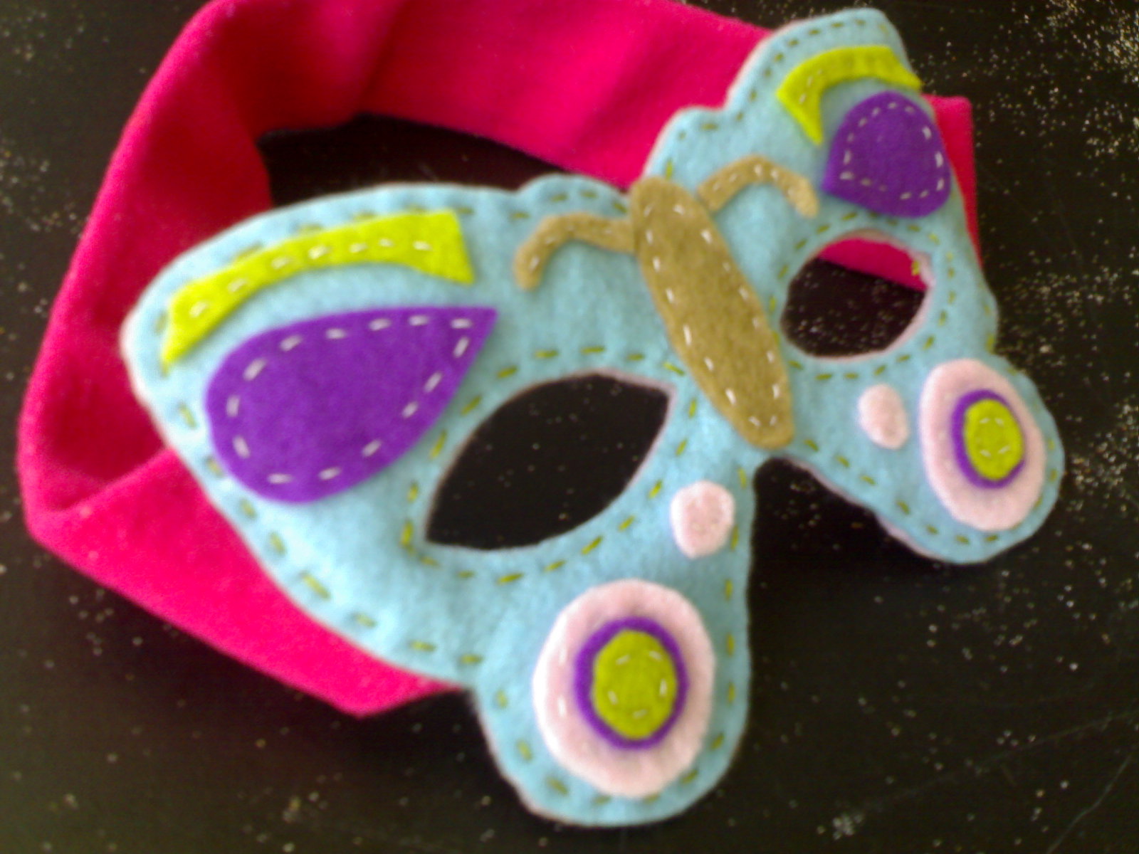 A Little Learning For Two Felt butterfly mask