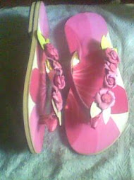 new sandal bunga mawar lukis