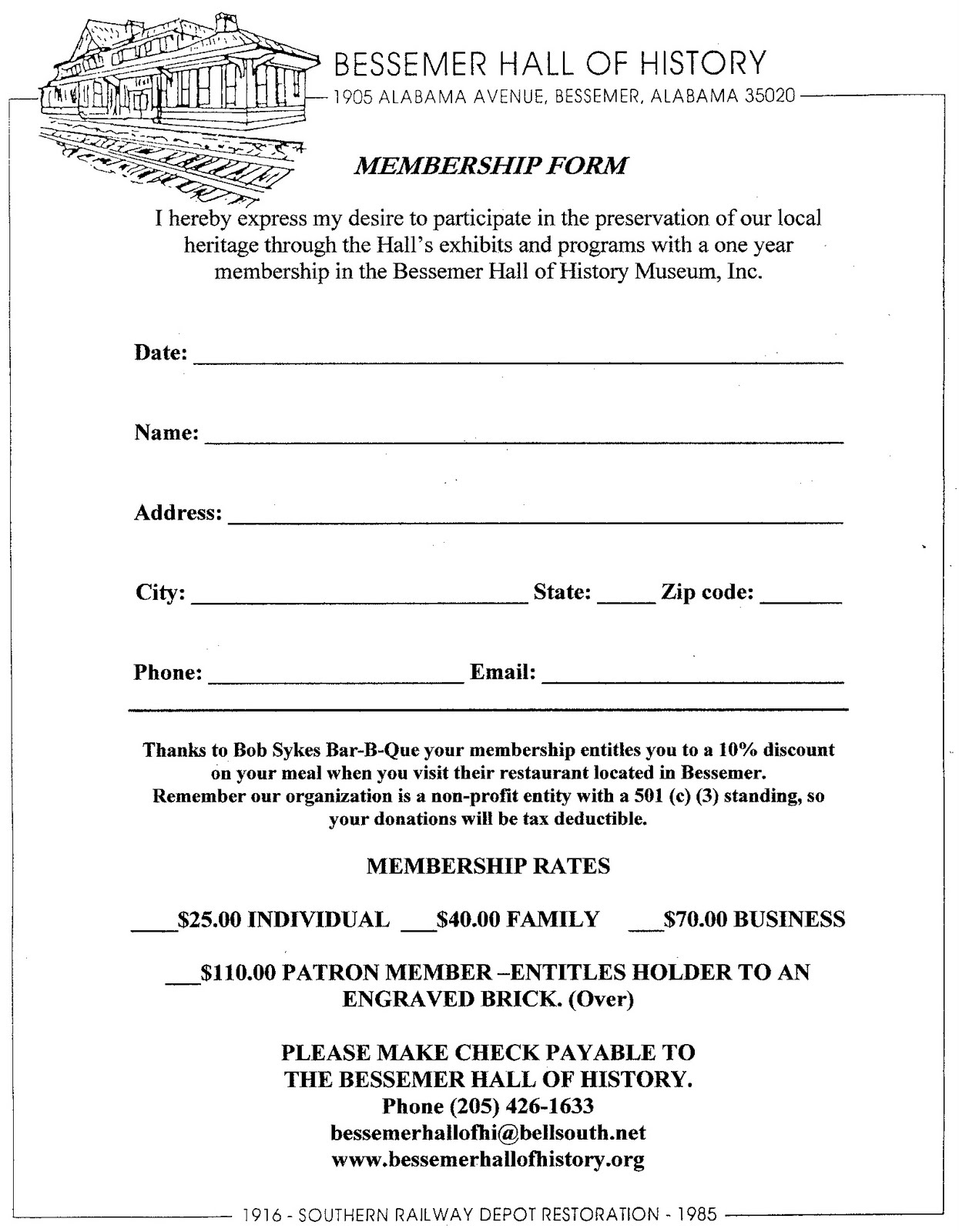 Bessemer Hall of History Museum September 2009