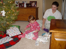 opening presents with mom and dad