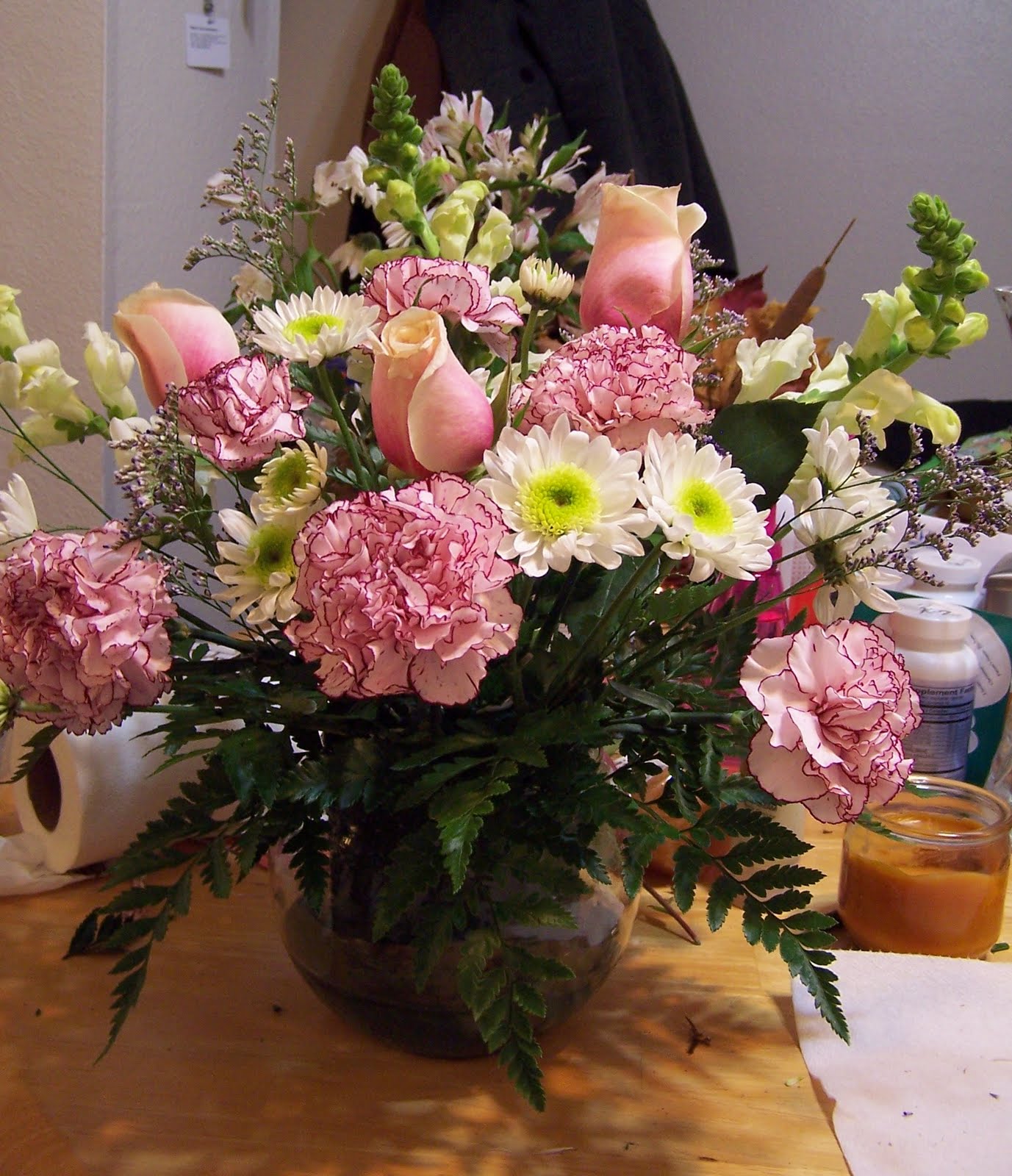 Stephanie's Flowers Carnations and Roses Arrangement
