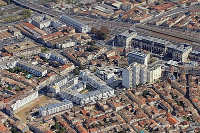 photo aérienne du quartier Saint Jean de Bordeaux