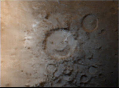smiley face of mars smiley face of mars