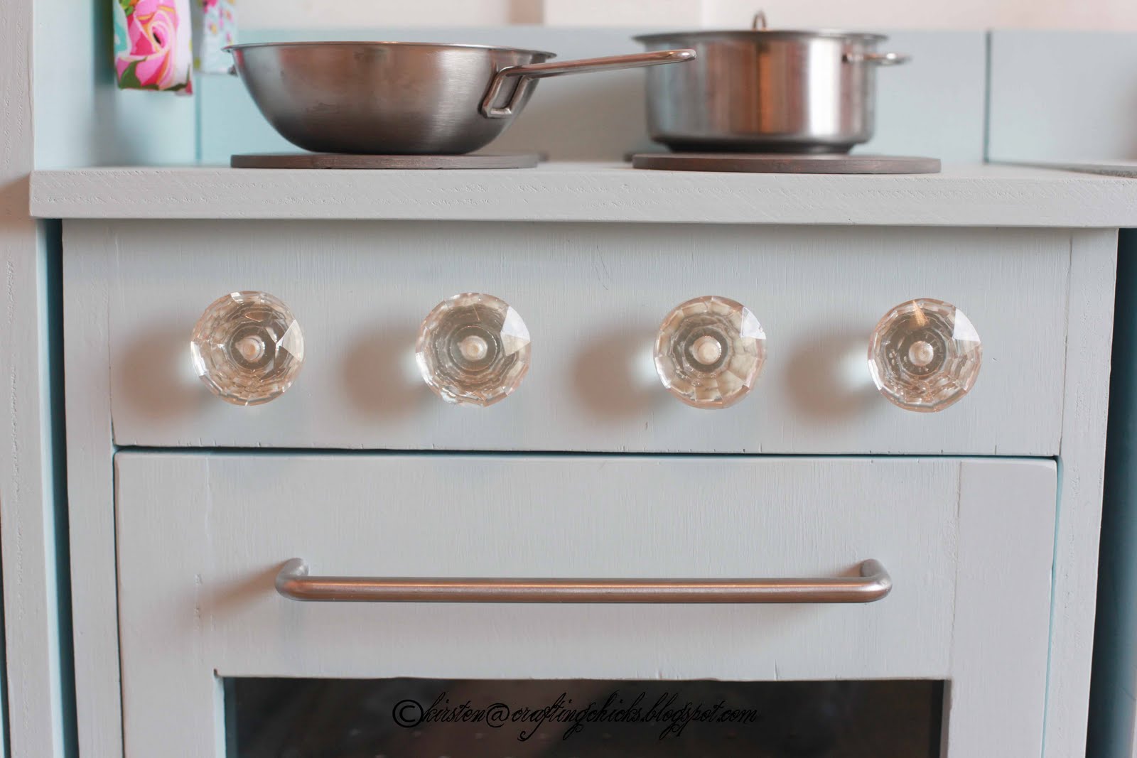 DIY Blue Play Kitchen - The Crafting Chicks DIY Blue Play Kitchen - The Crafting Chicks