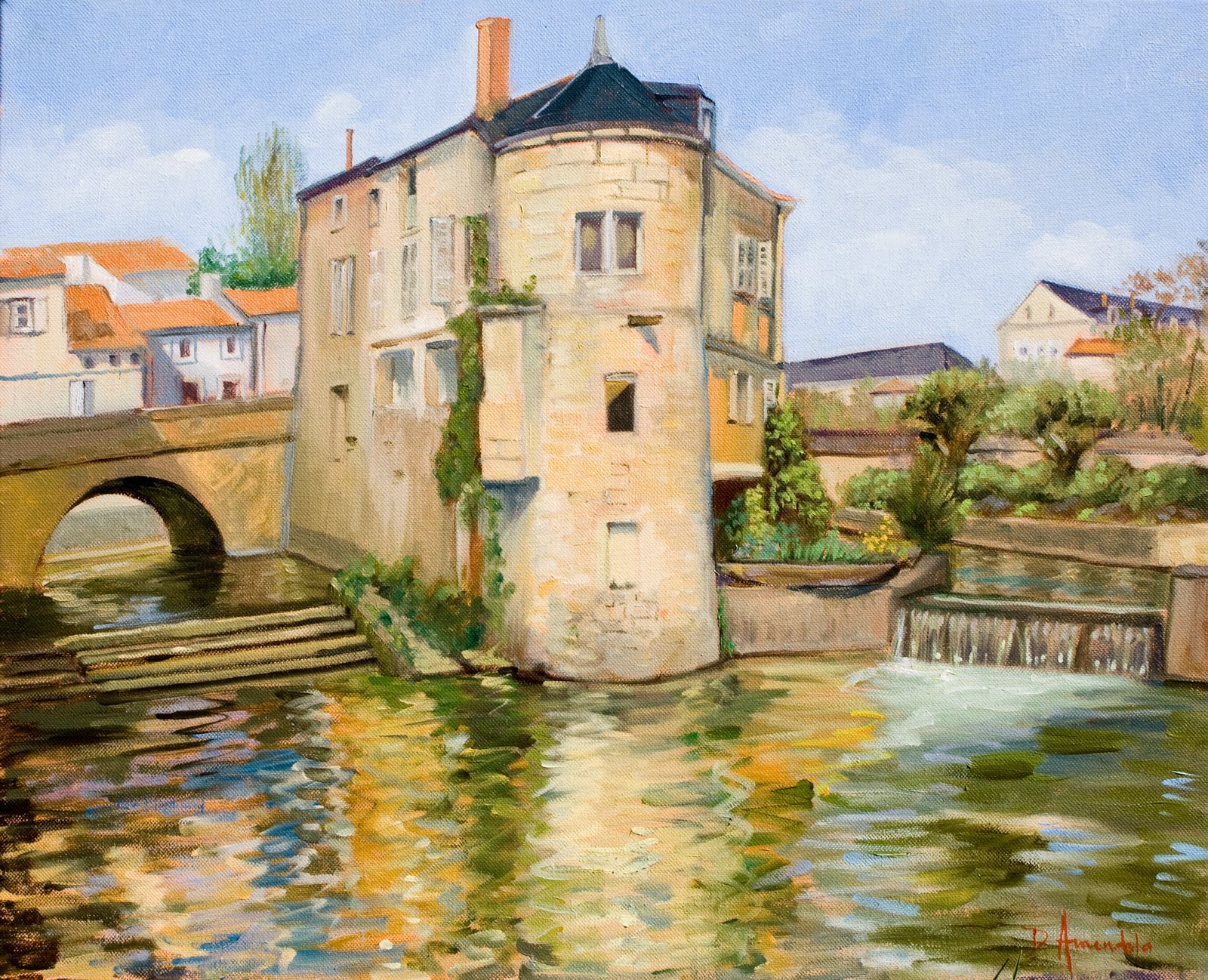Daily Painting by Artist Dominique Amendola Le moulin du Roc