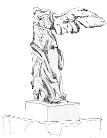 winged victory of samothrace drawing