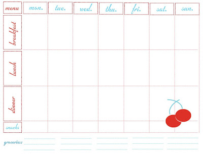 seven day menu planner