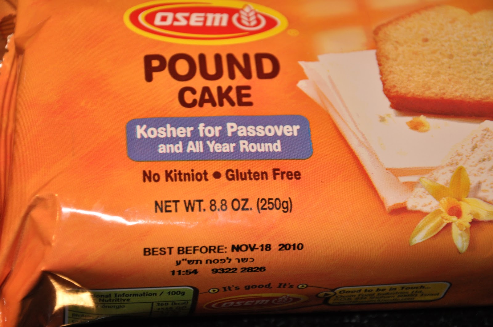 Gluten Free in the 713 Product Reviews Osem Gluten Free Pound Cake
