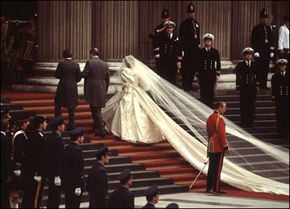 princess diana wedding dress train. princess diana wedding dress