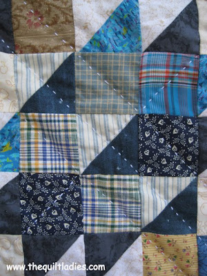Get to the center quilt, machine pieced and hand quilted.