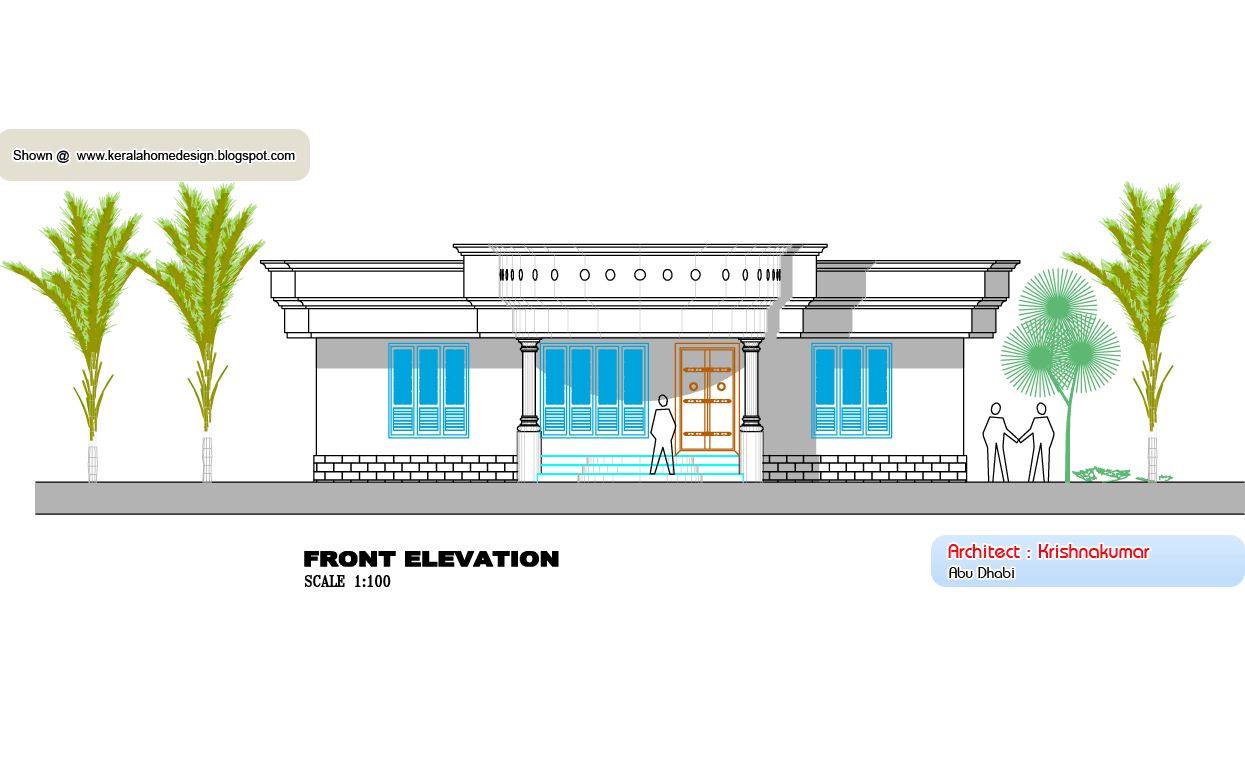 Kerala villa plan and elevation - 1325 Sq. Feet | home appliance