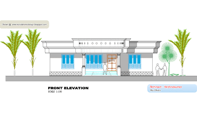 single floor house plan kerala - Elevation