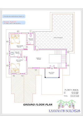 Kerala Home plan and elevation - 2850 Sq ft - First Floor Plan