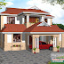 Kerala model villa plan with elevation - 2061 Sq. Feet