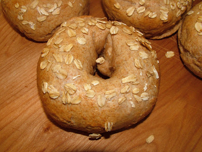 Homemade whole wheat bagels