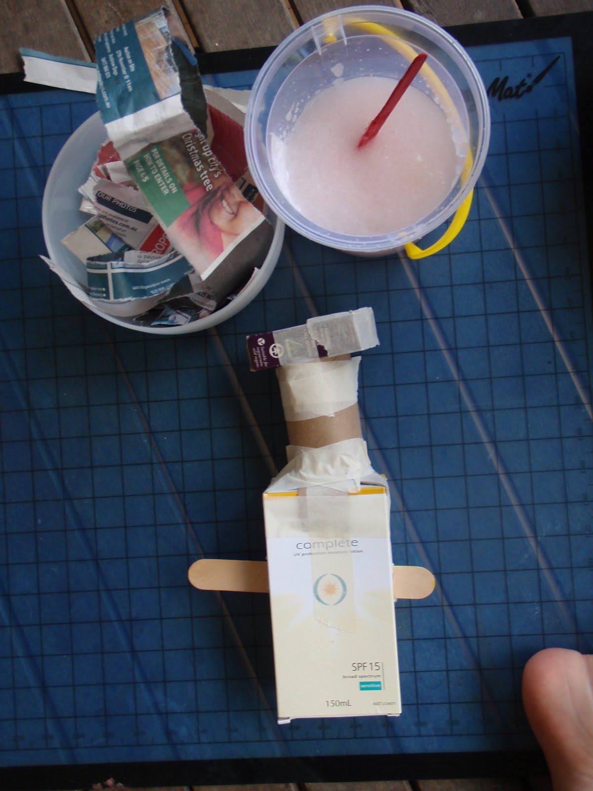 wallpaper paste powder with water and add a bit of PVA glue. Let ...