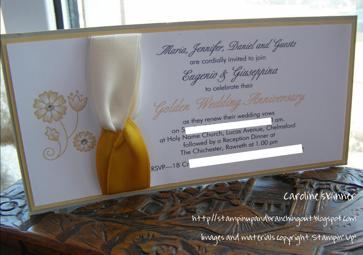 golden wedding invitation