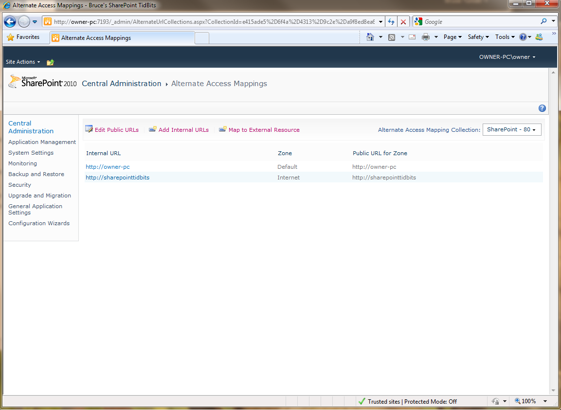 http://2.bp.blogspot.com/_5H6jtGB1_pA/TPGkL2eRK6I/AAAAAAAAABQ/yVP-k1MMCYI/s1600/SharePoint+CentralAdmin+Alternate+Access+Mappings+Site+Added.png