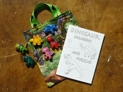 dinosaur party bag coloring book and crayons