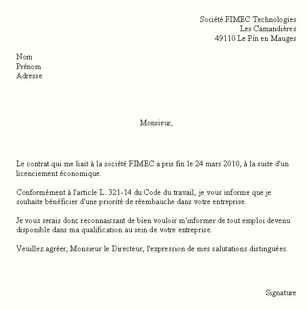 Lettre Modele