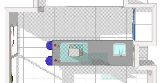 Diseño muebles de cocina: Diseño de cocina con placa y fregadero en la
