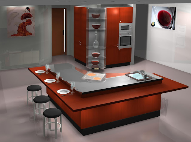 Diseño muebles de cocina: diseño de cocina con isla y muebles ... Cocina diseño con isla